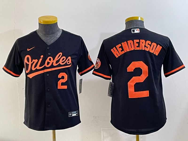 Youth 2025 Baltimore Orioles #2 Henderson Black Nike MLB Jersey 02
